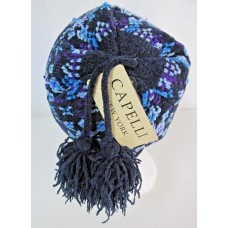 Capelli New York Mujer One Size Purple Blue Pom Knit Beanie Hat Winter Lined NWT 741985283018 eb-78279333